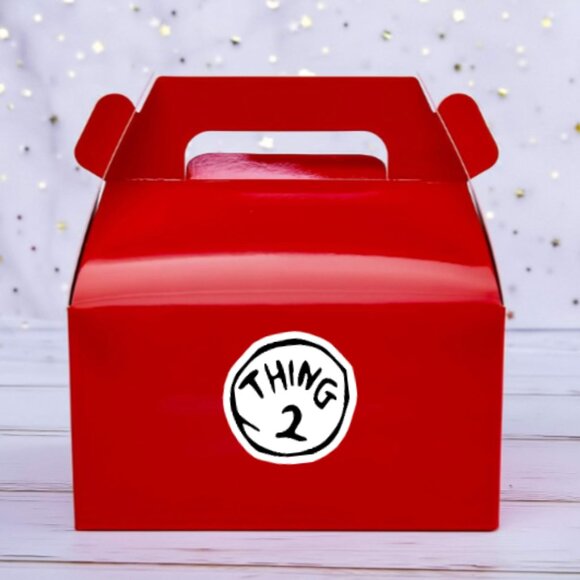 Thing 2 Gable Gift Box Custom Set of 12 6.3 x 6.3 x 3.5 - Picture 1 of 5